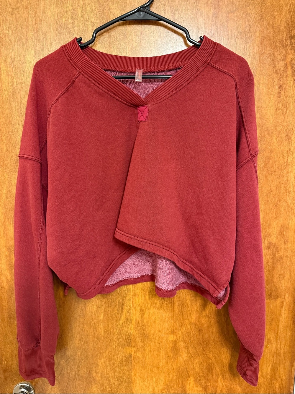 Free People Movement Women's Cropped Crewneck Sweatshirt - Burgundy